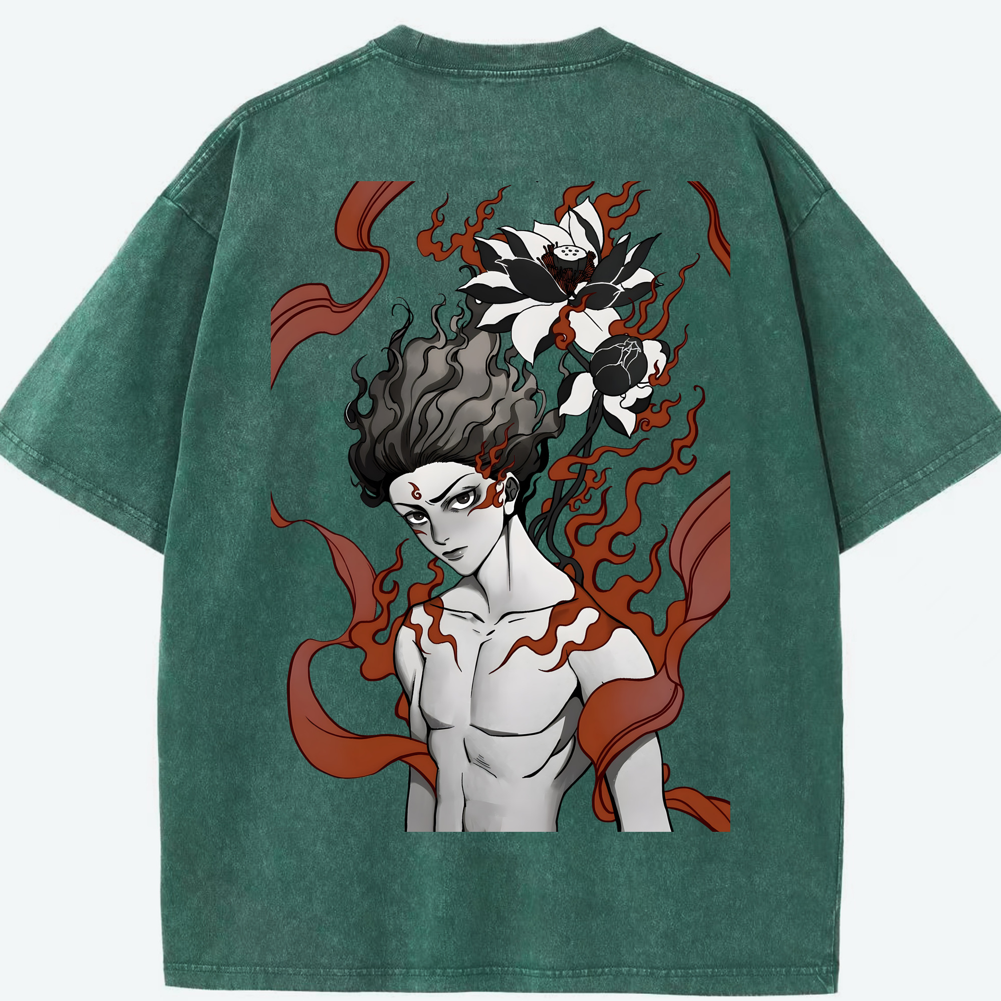 （画像用） Ne Zha 2 ナタ 魔童の大暴れ 綿100% ヴィンテージ風 半袖Tシャツ（背面プリント）